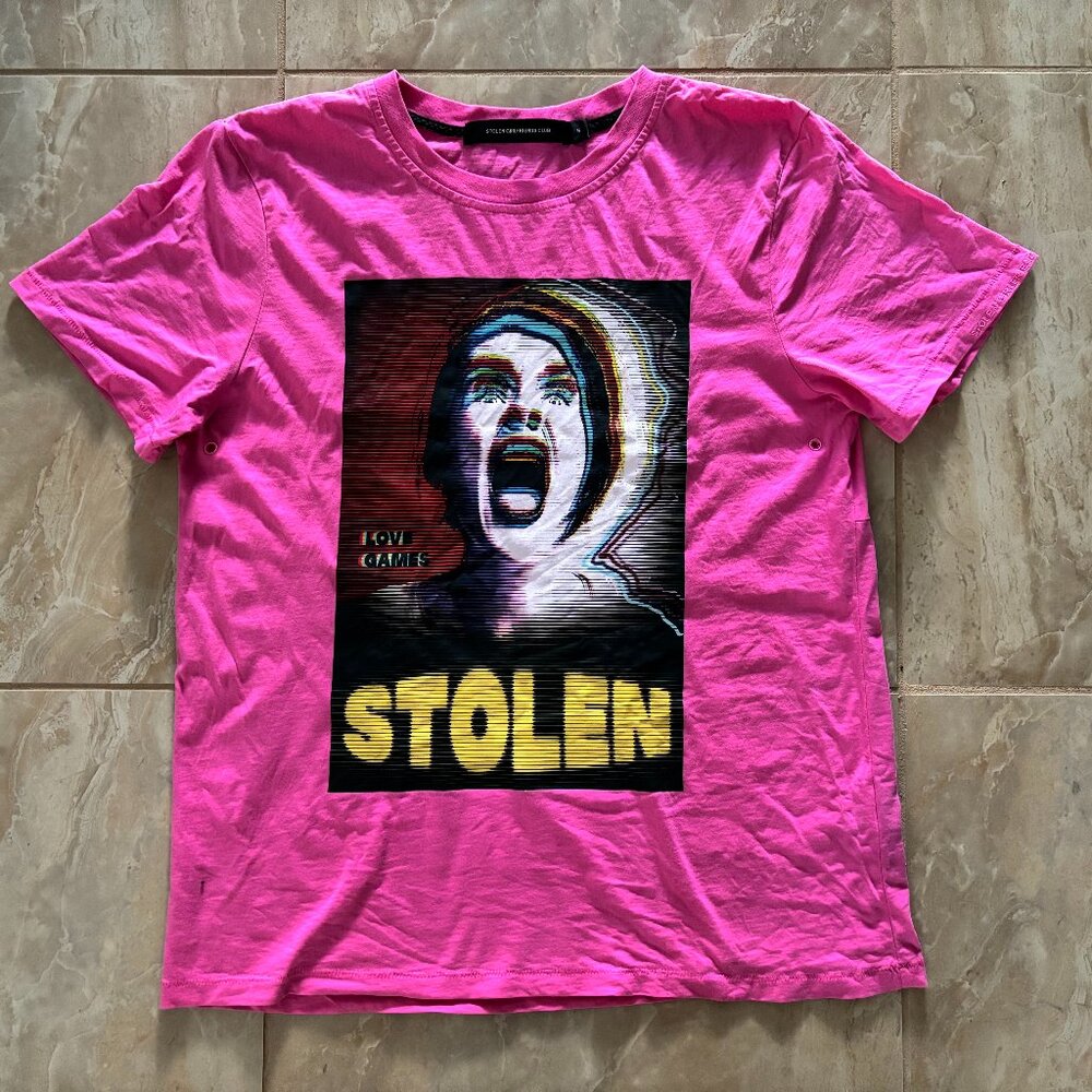 Stolen Girlfriends Club Pink Skream tshirt Small